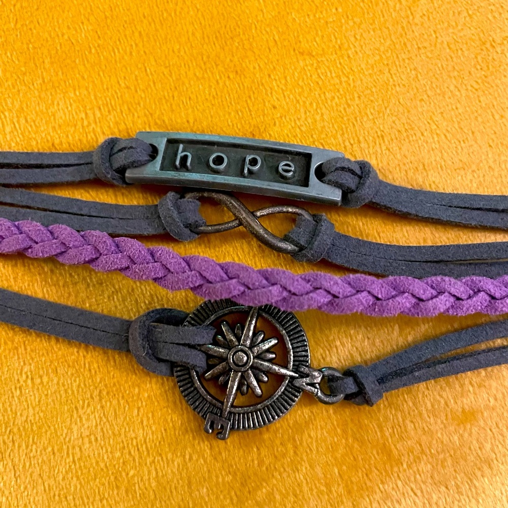 Leather hope bracelet
